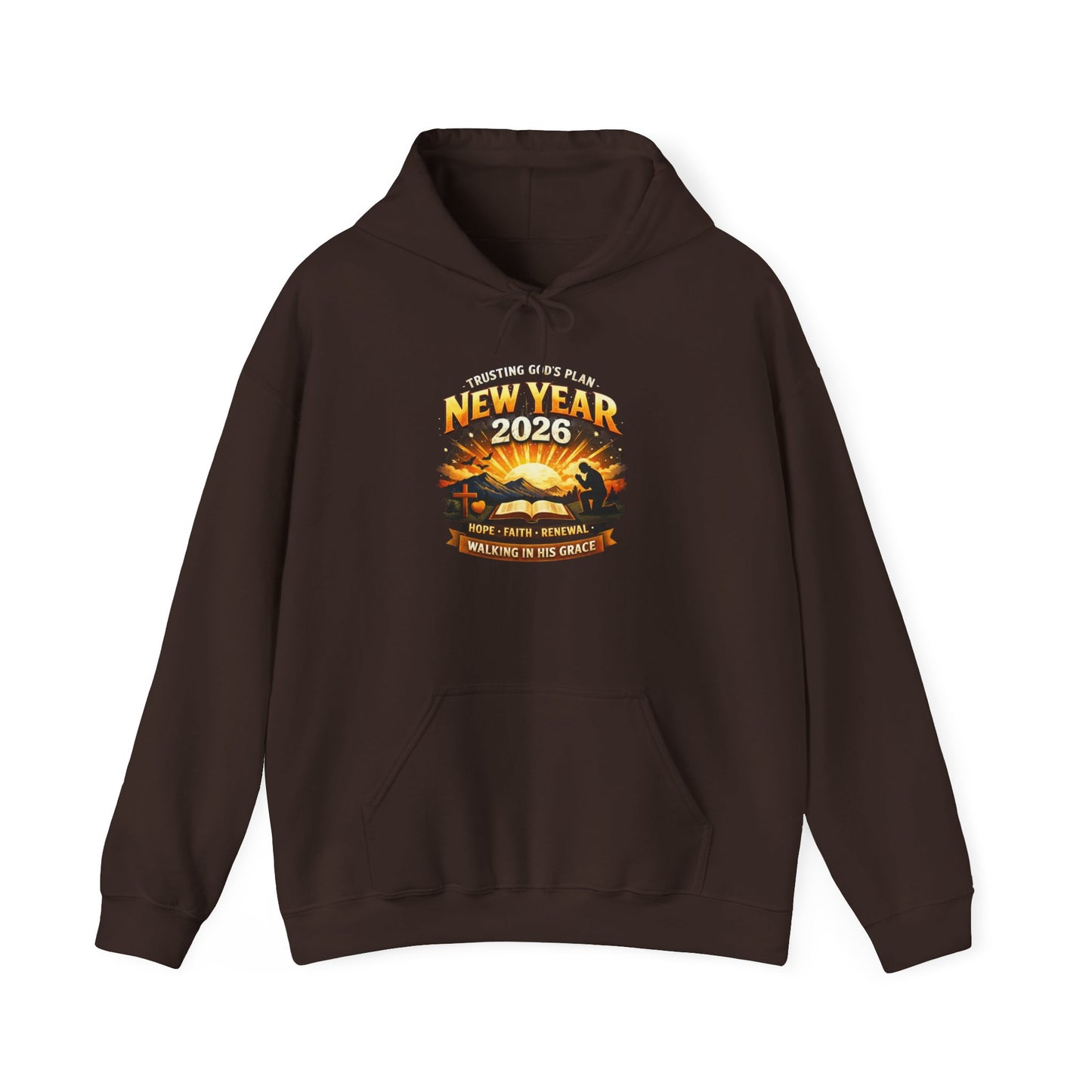 New Year 2026 Graphic Hoodie. Sunrise Celebration Pullover
