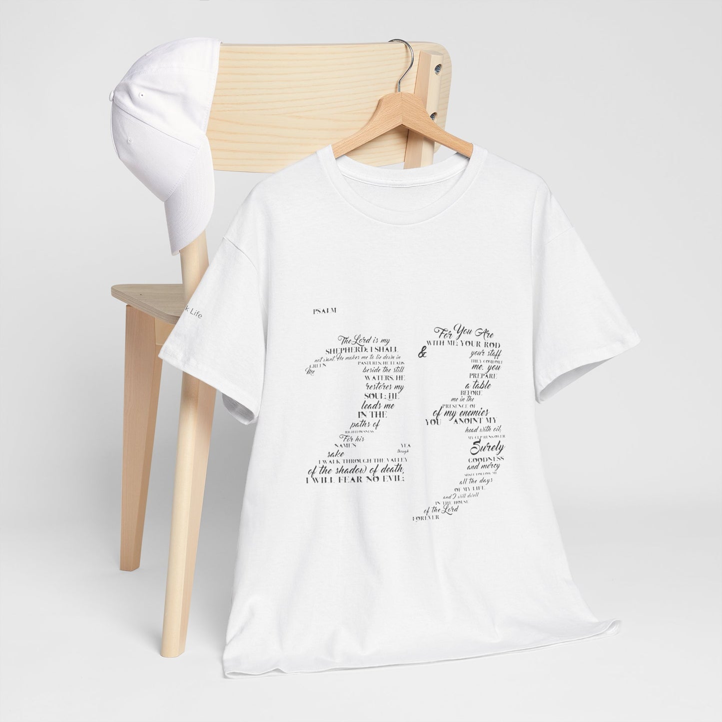 Psalm 23 T‑Shirt; from verse 1 to 6