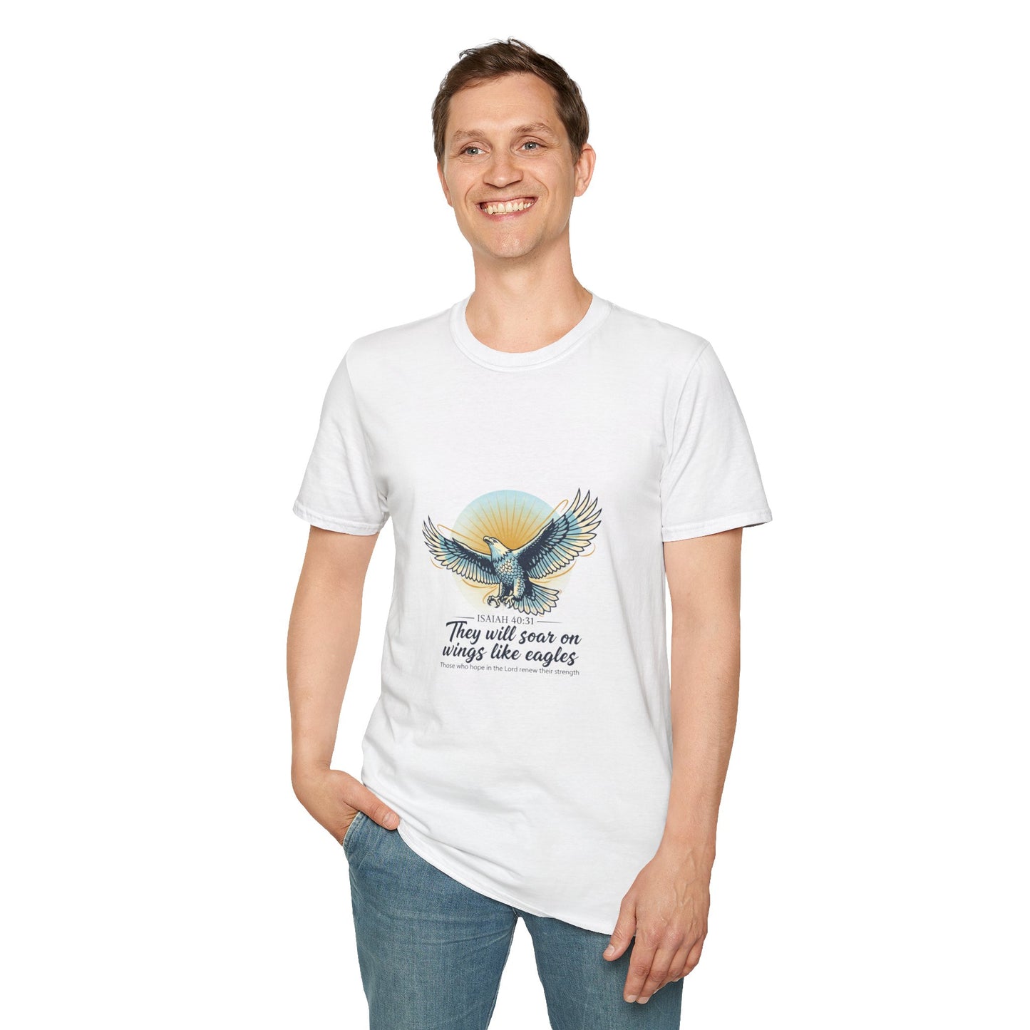 Eagle Wings Graphic T-Shirt "They will soar on wings like eagles" Inspirational Tee