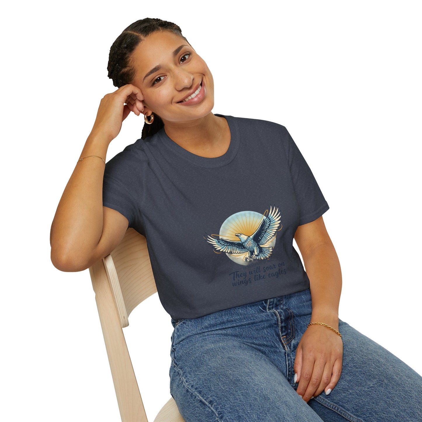 Eagle Wings Graphic T-Shirt "They will soar on wings like eagles" Inspirational Tee
