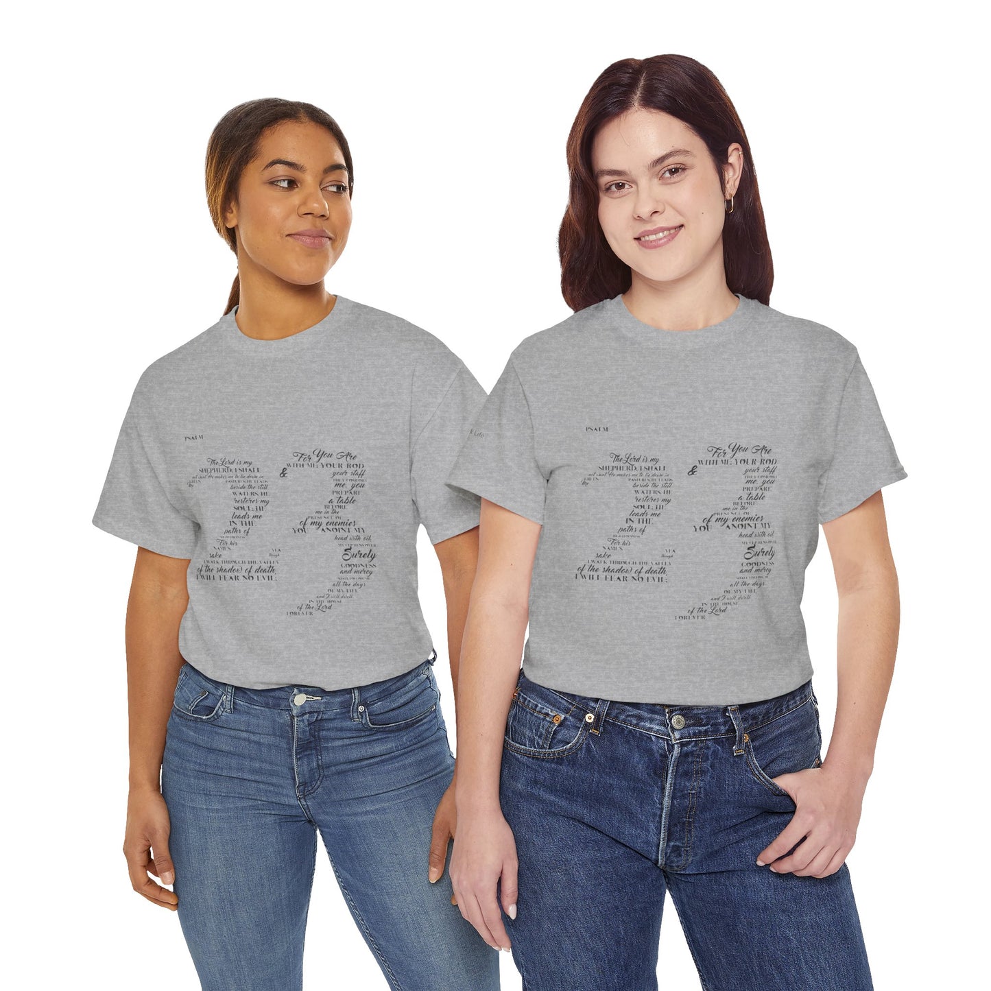 Psalm 23 T‑Shirt; from verse 1 to 6