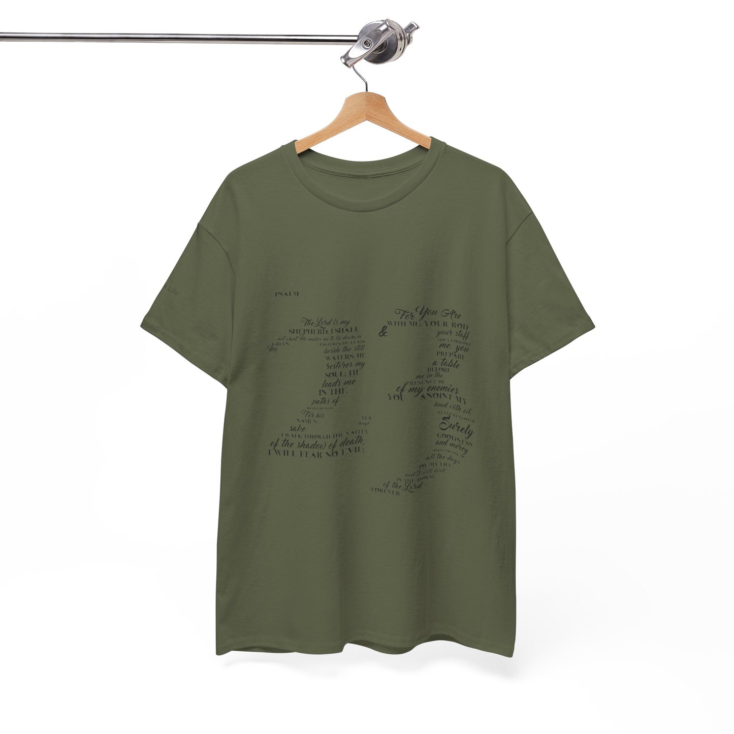 Psalm 23 T‑Shirt; from verse 1 to 6