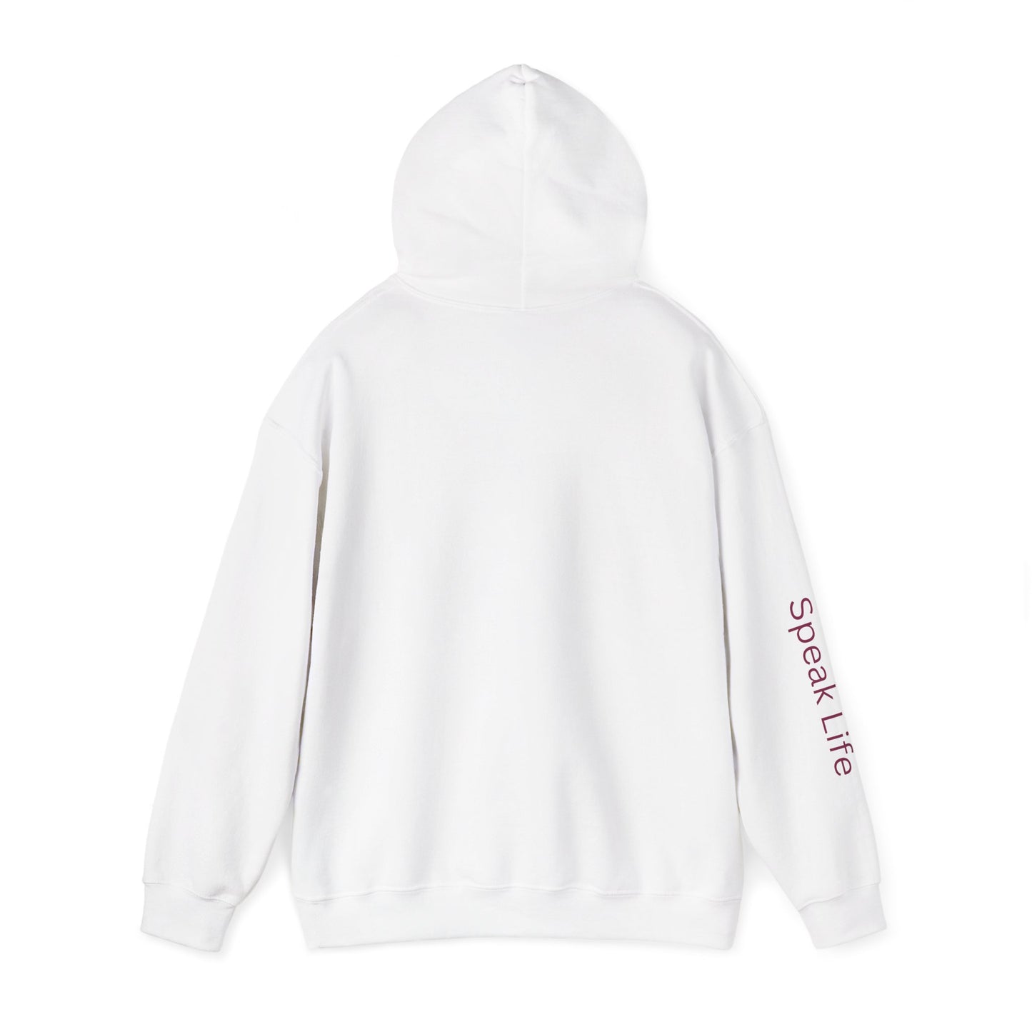 Psalm 46:5 'God Is Within Her' Hoodie; Faith-Inspired White Pullover with 'Speak Life' Sleeve