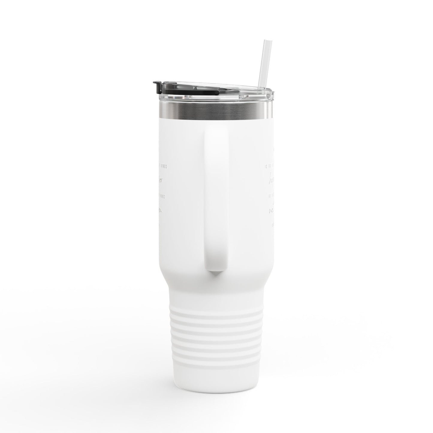 40oz Insulated Travel Mug, Inspirational Script Faith Quote