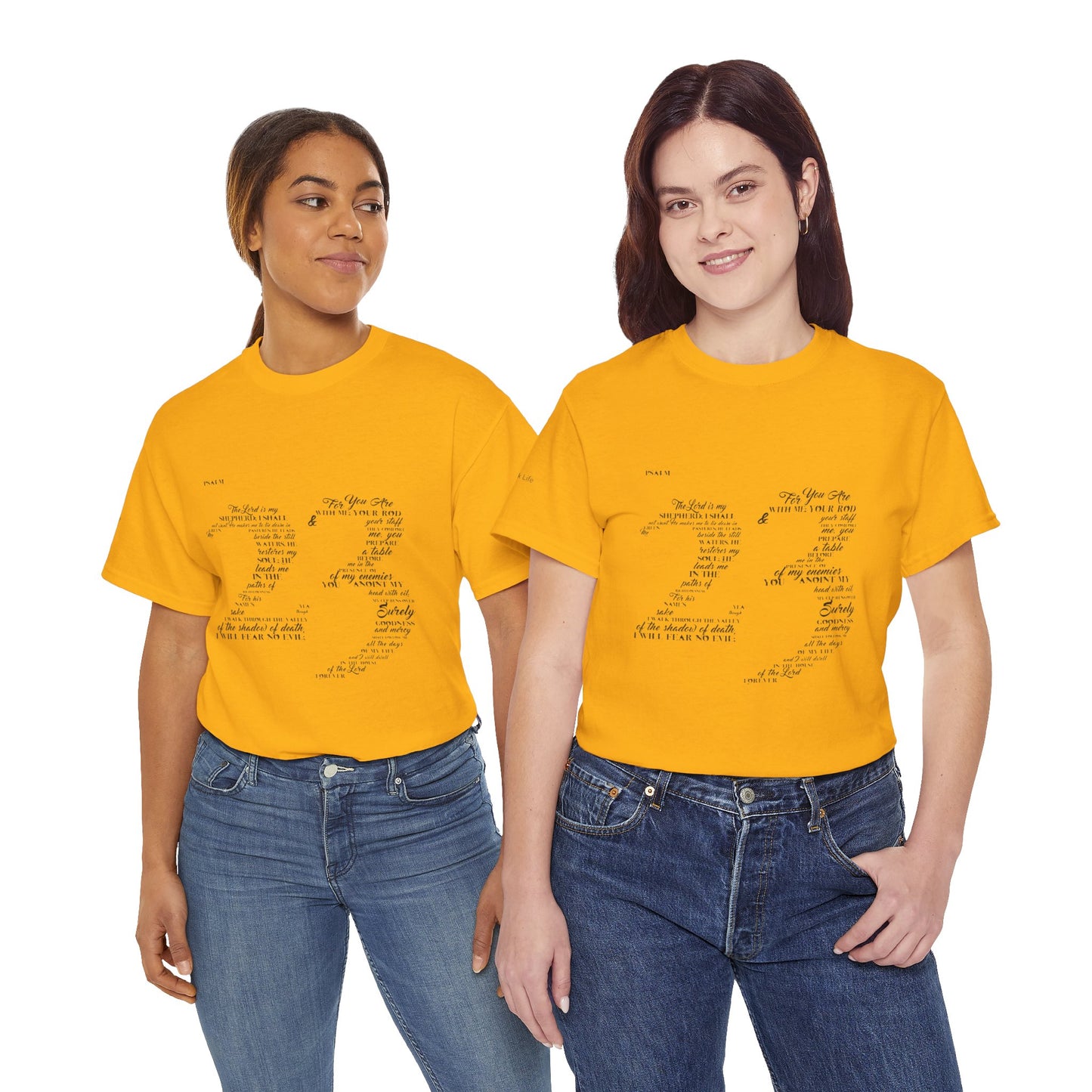 Psalm 23 T‑Shirt; from verse 1 to 6