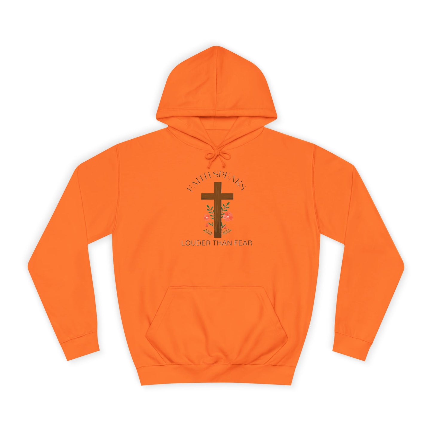 Christian Cross Hoodie - Floral Cross "Speak Life" Religious Pullover