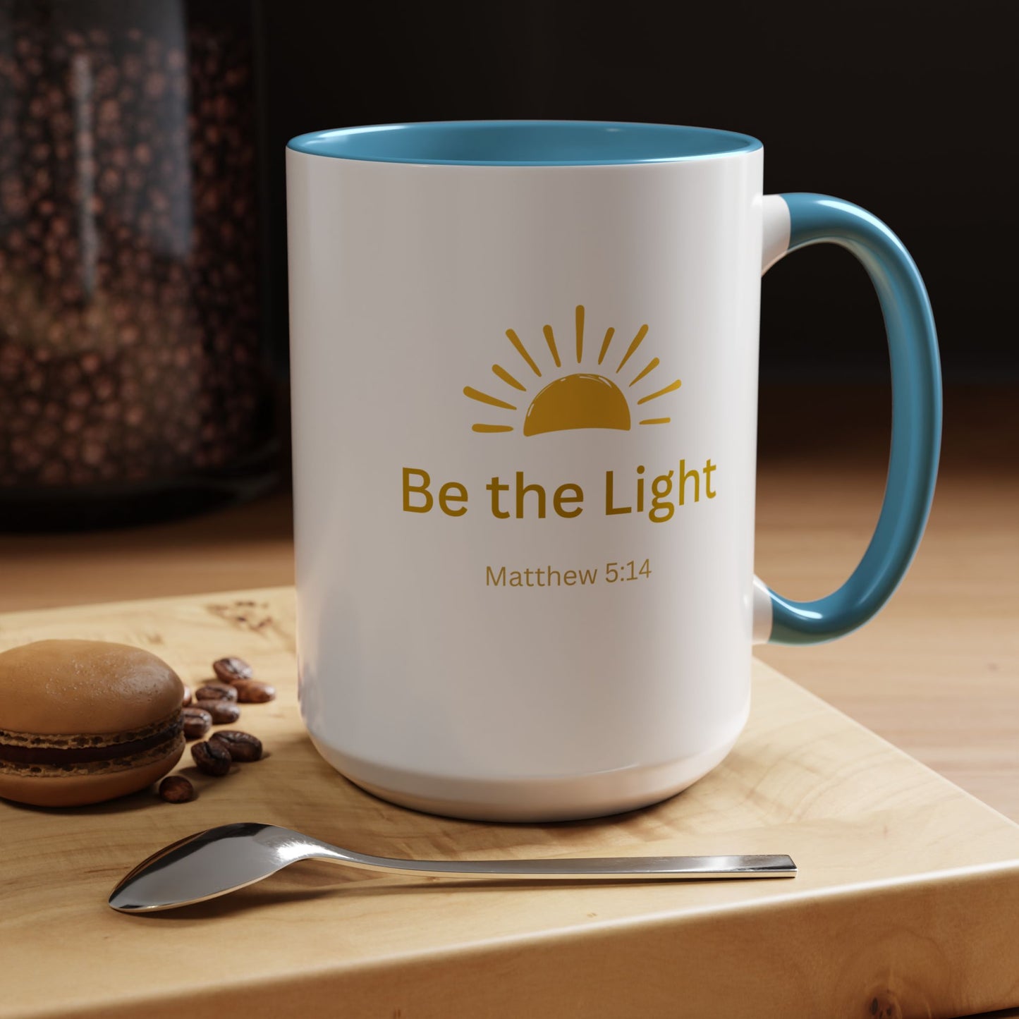 Be the Light Coffee Mug; Inspirational Christian Gift (Matthew 5:14)