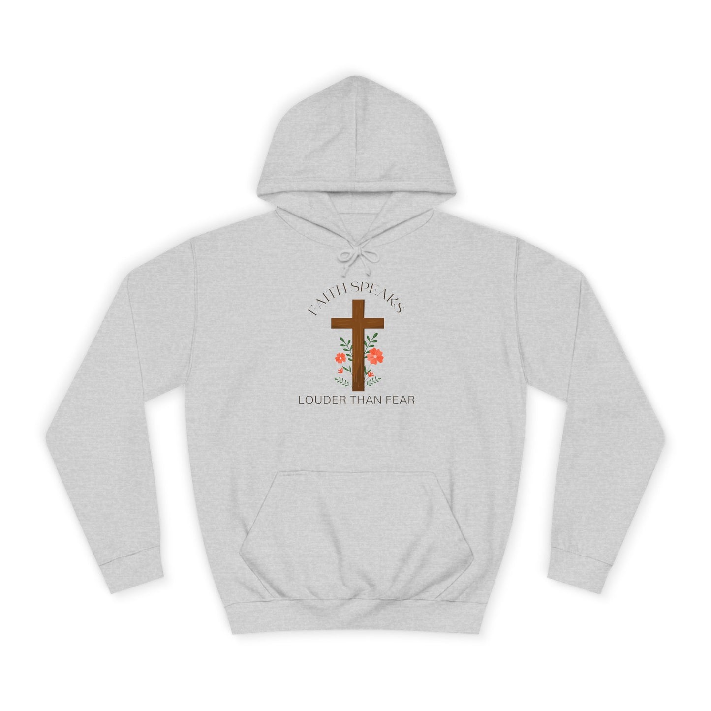 Christian Cross Hoodie - Floral Cross "Speak Life" Religious Pullover
