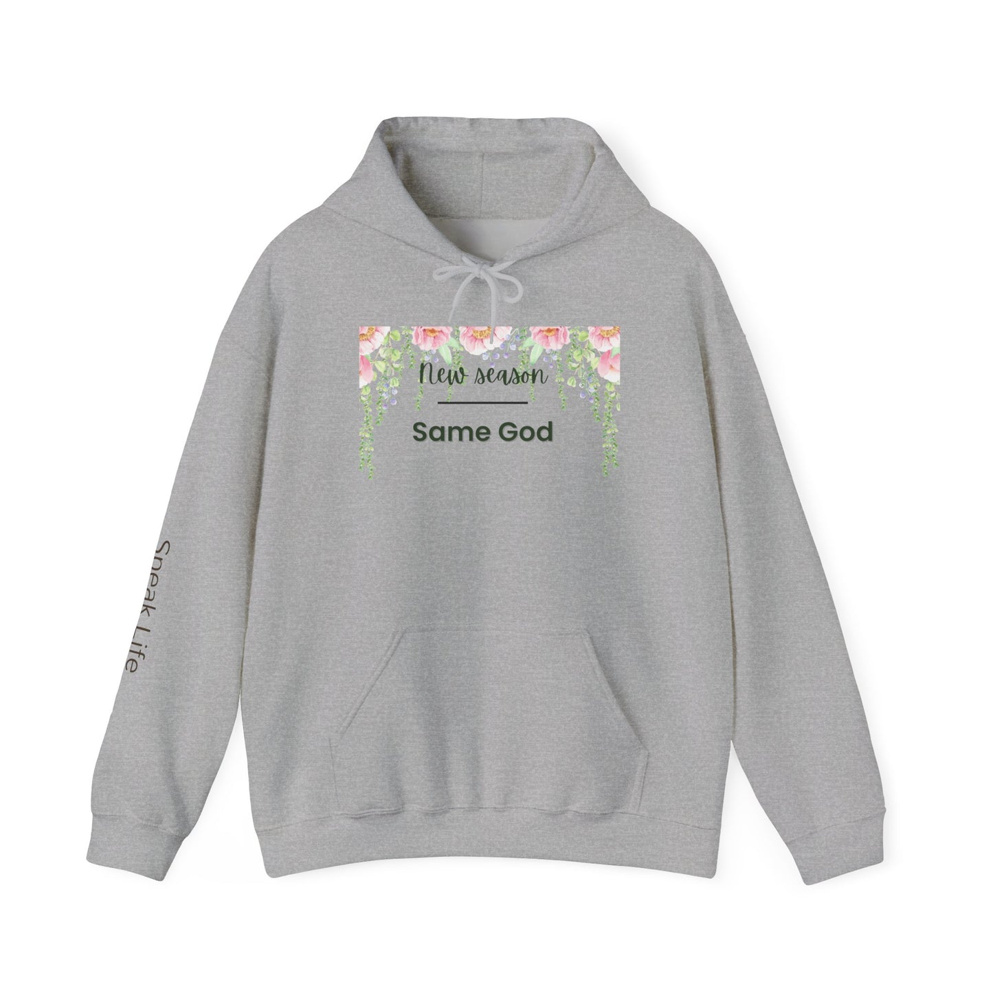 Same God Floral Hoodie  "New Season" Inspirational Christian Sweatshirt