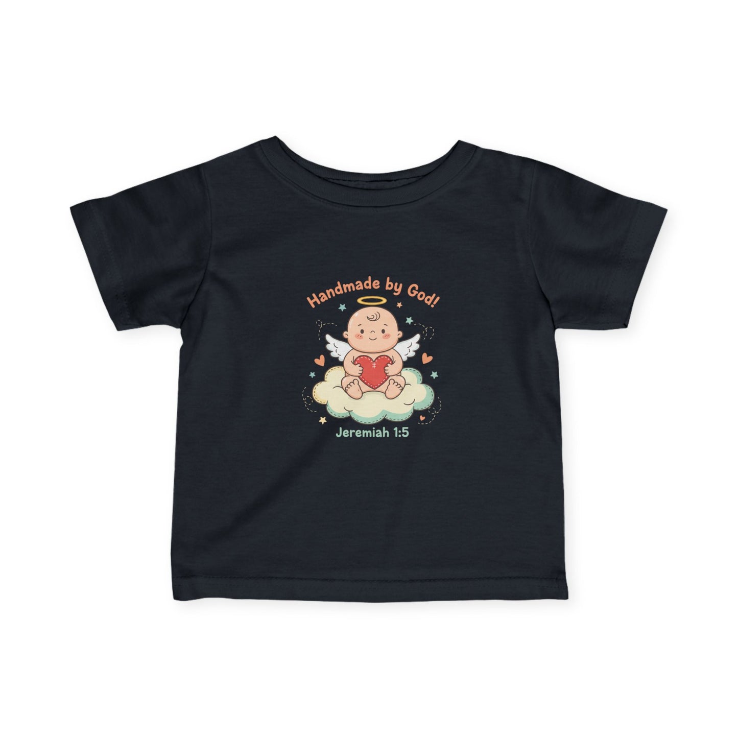 Baby Tee Handmade by God Cute Baby on Cloud (Jeremiah 1:5)
