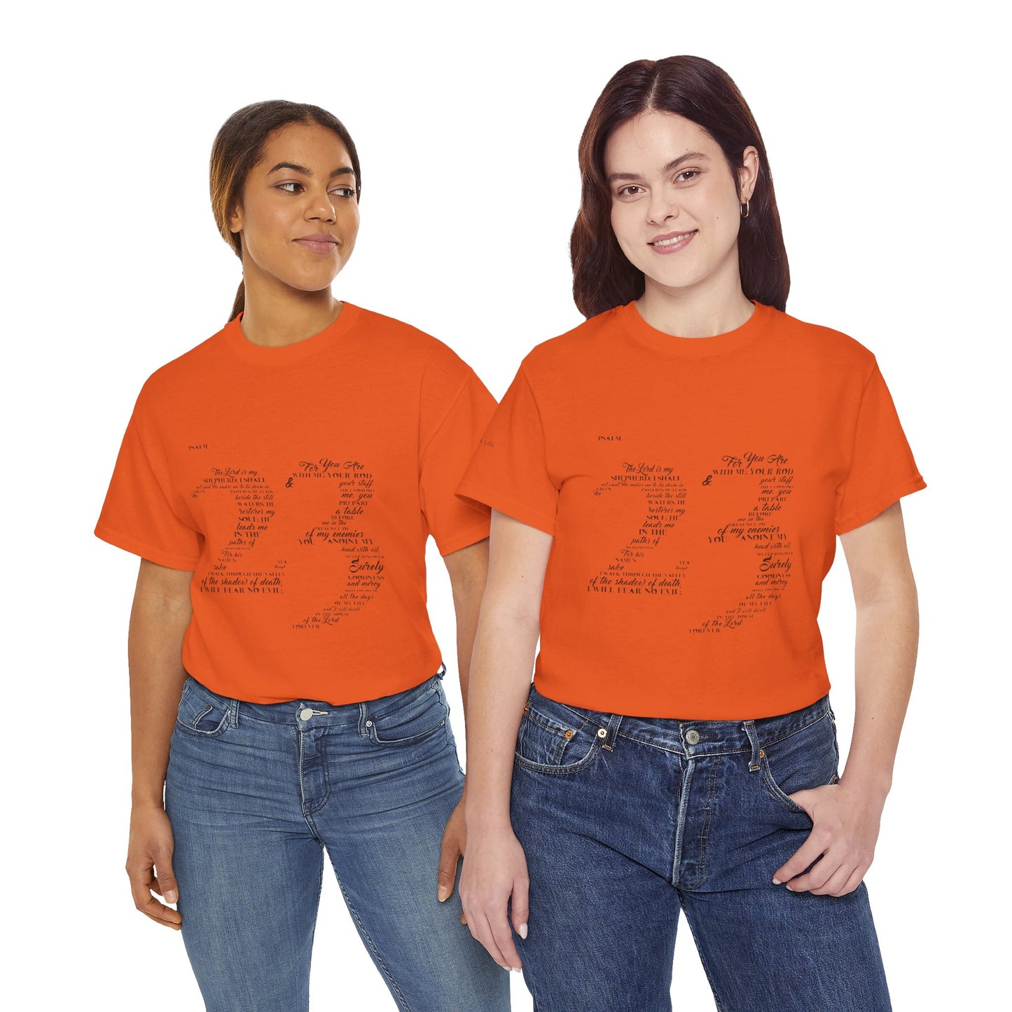 Psalm 23 T‑Shirt; from verse 1 to 6