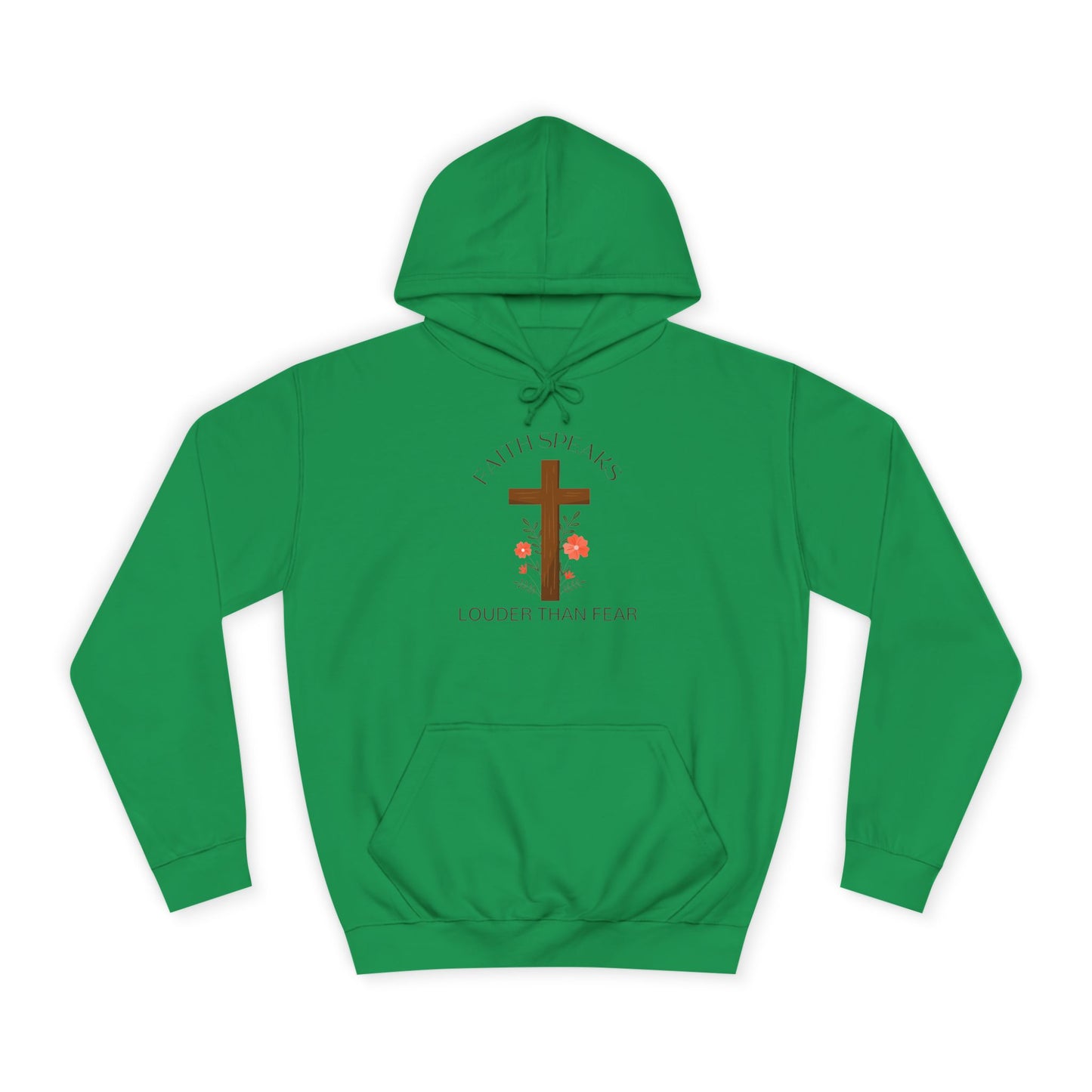 Christian Cross Hoodie - Floral Cross "Speak Life" Religious Pullover