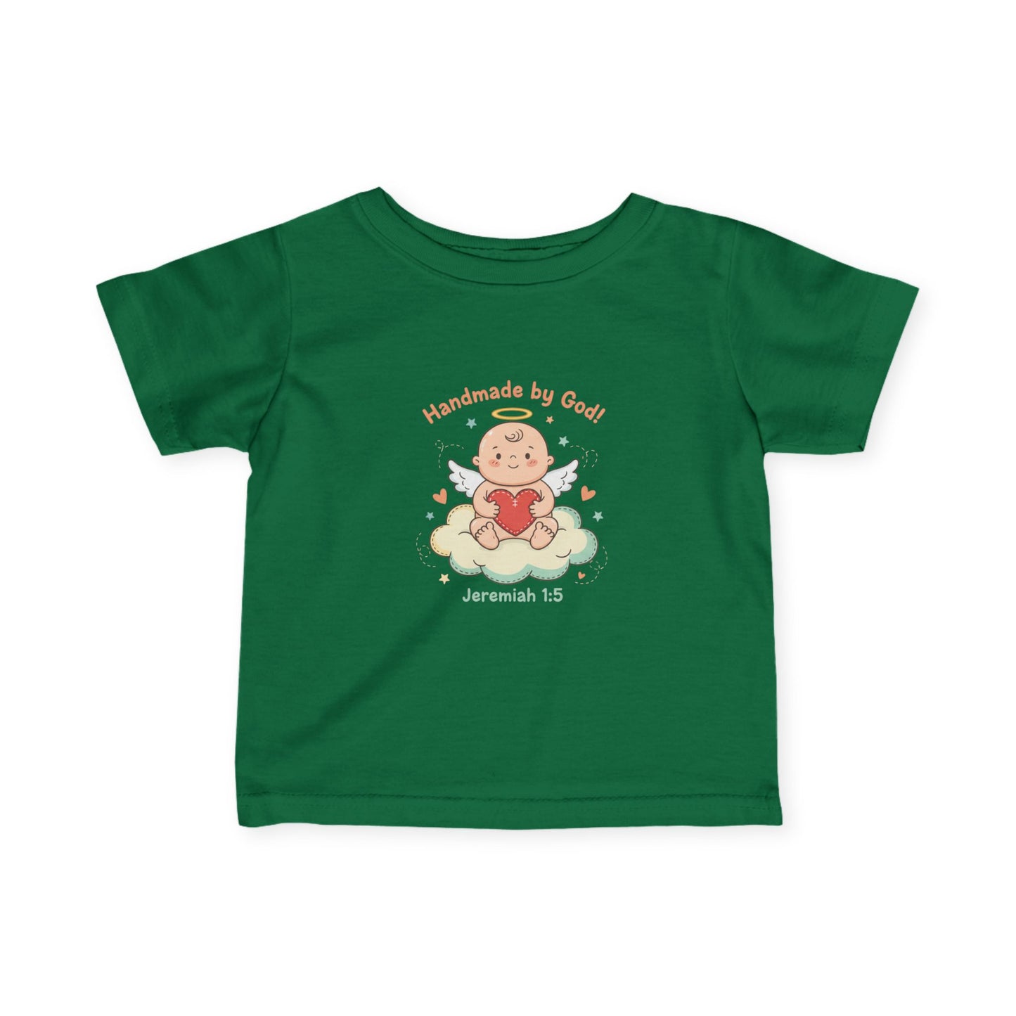 Baby Tee Handmade by God Cute Baby on Cloud (Jeremiah 1:5)