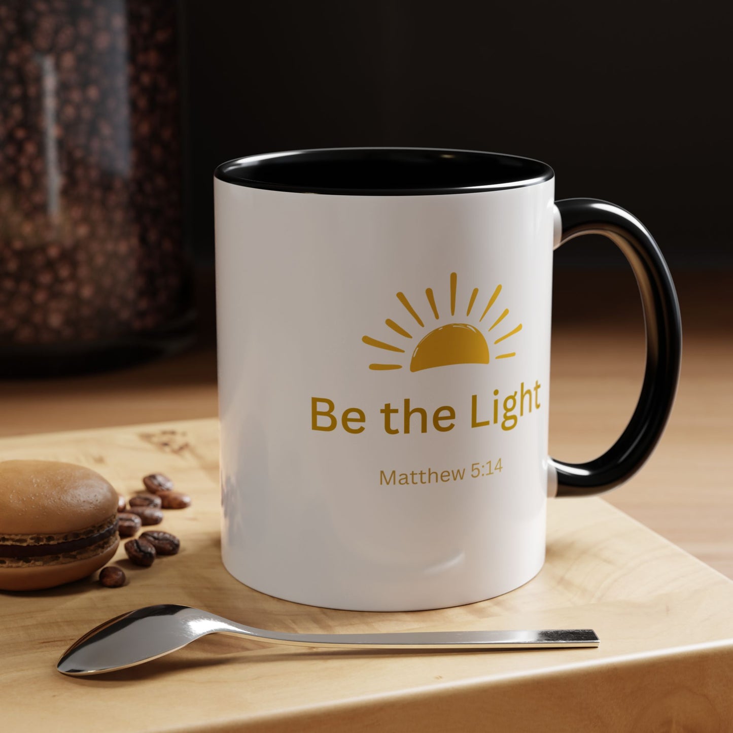 Be the Light Coffee Mug; Inspirational Christian Gift (Matthew 5:14)