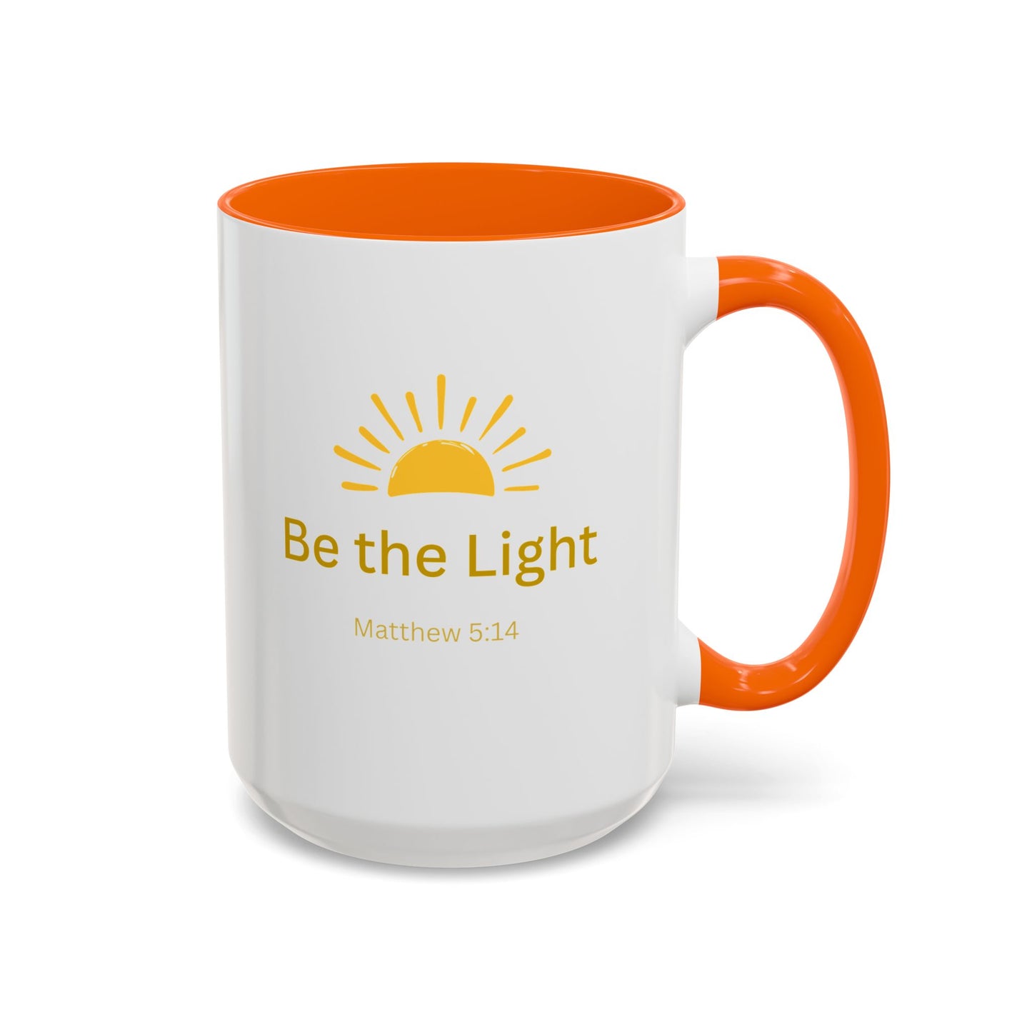 Be the Light Coffee Mug; Inspirational Christian Gift (Matthew 5:14)