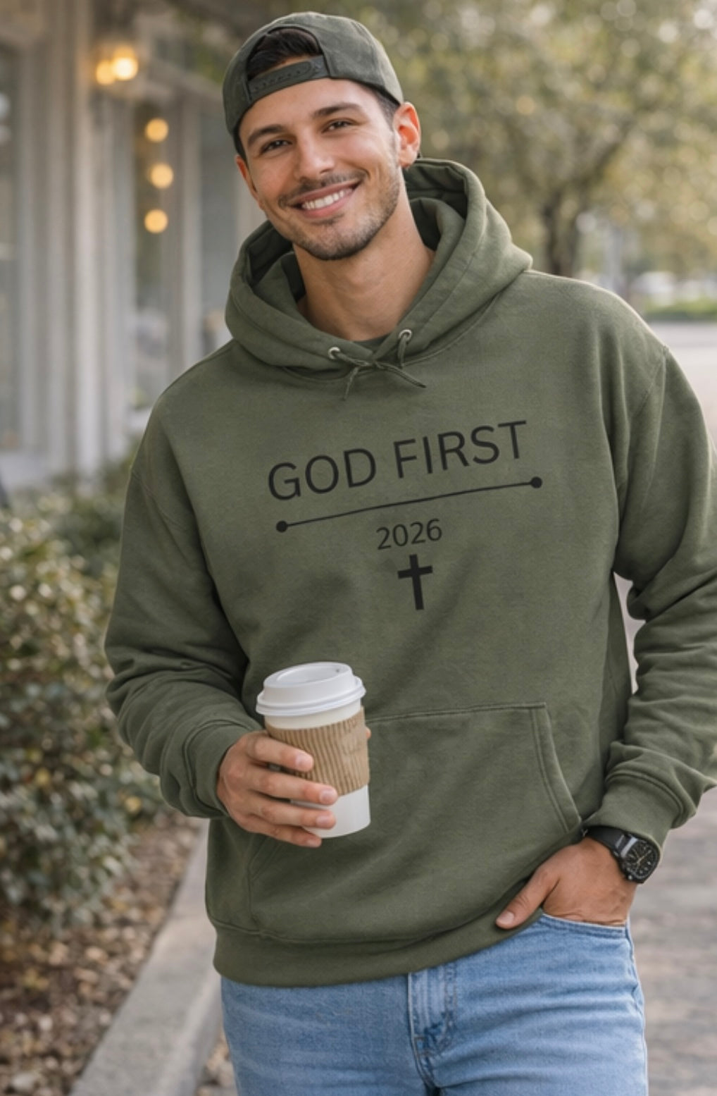 God First Cross Hoodie — Inspirational Christian Pullover (2026)