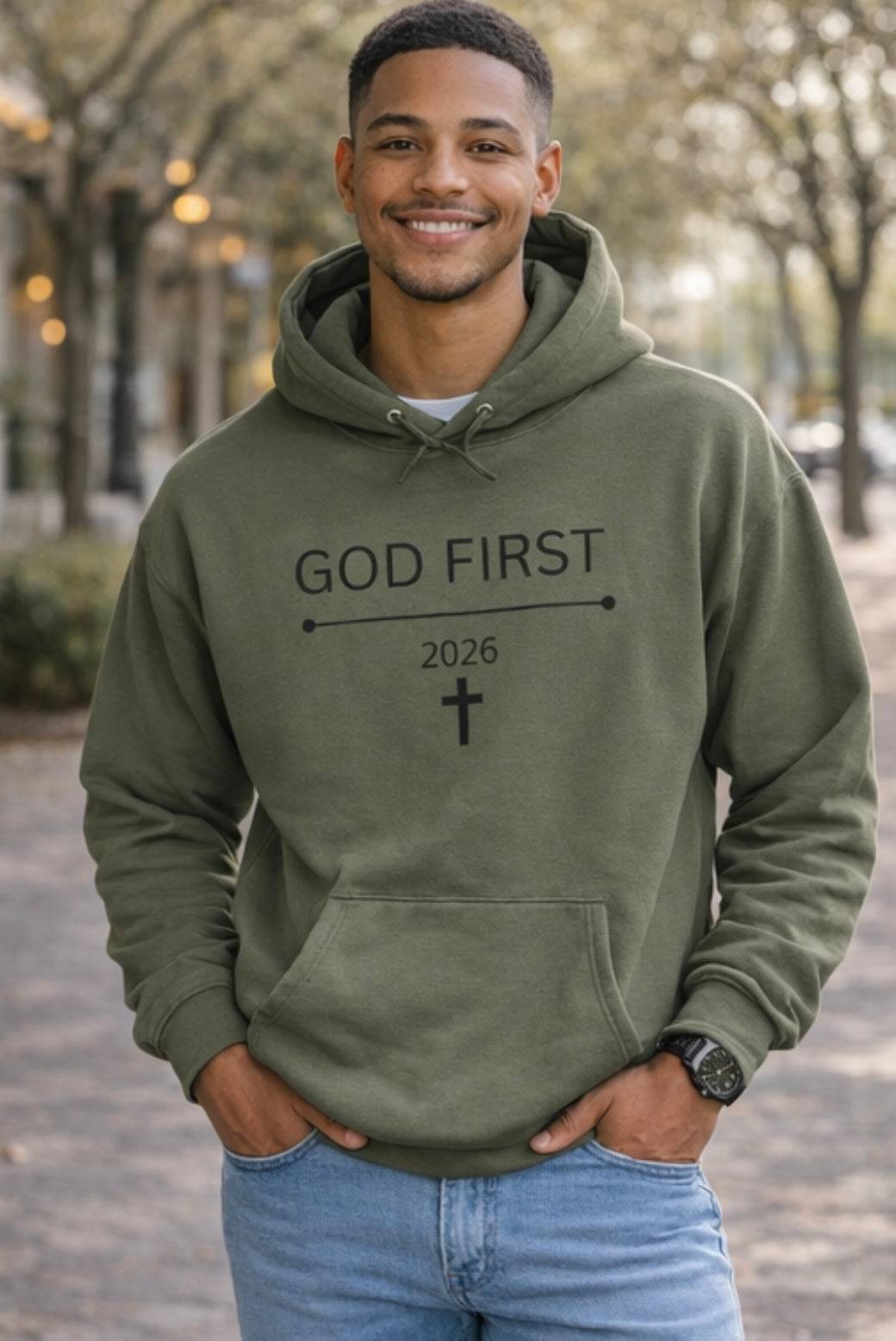 God First Cross Hoodie — Inspirational Christian Pullover (2026)